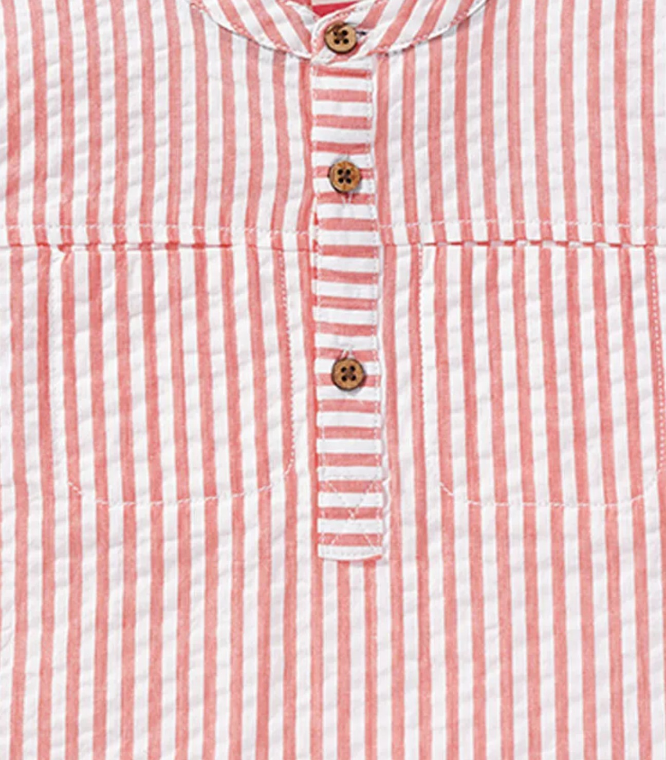 Mandarin Collar Striped Shirt - Blush